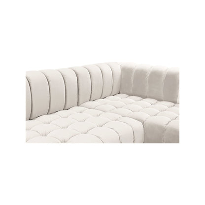 Gwen Cream Velvet 3pc. Sectional