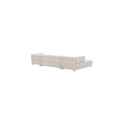 Gwen Cream Velvet 3pc. Sectional