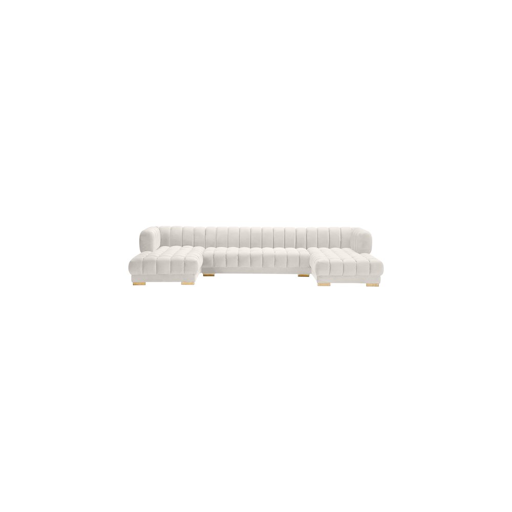 Gwen Cream Velvet 3pc. Sectional