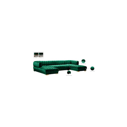 Gwen Green Velvet 3pc. Sectional
