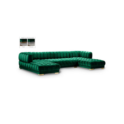 Gwen Green Velvet 3pc. Sectional