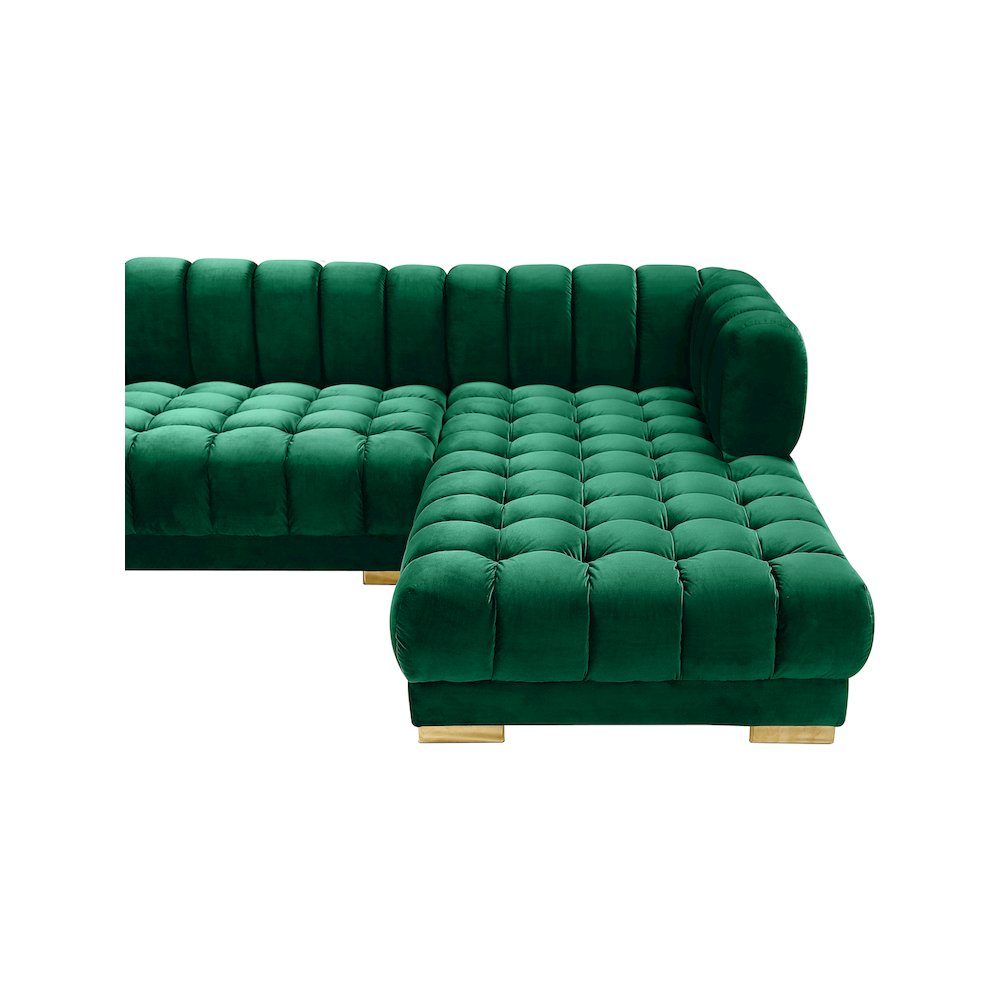 Gwen Green Velvet 3pc. Sectional