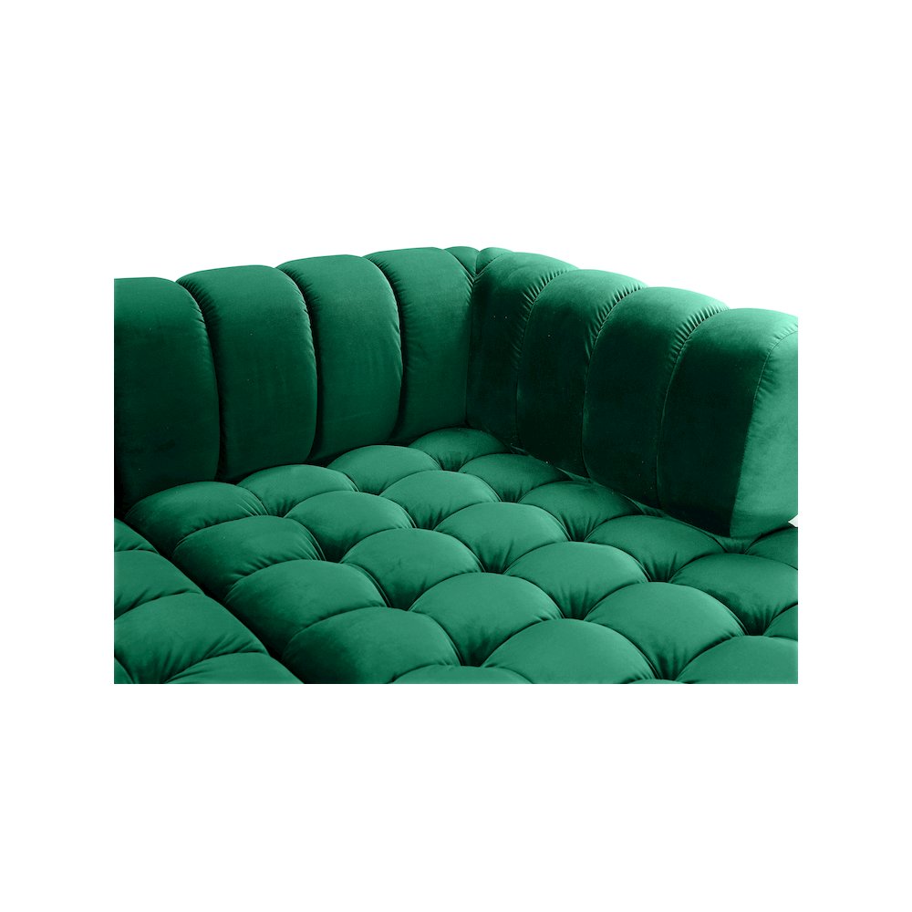 Gwen Green Velvet 3pc. Sectional