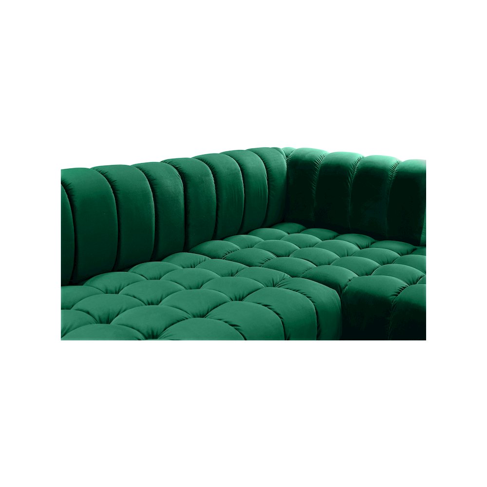 Gwen Green Velvet 3pc. Sectional