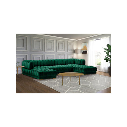 Gwen Green Velvet 3pc. Sectional