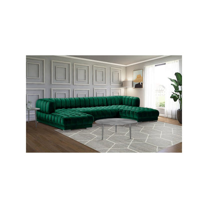 Gwen Green Velvet 3pc. Sectional