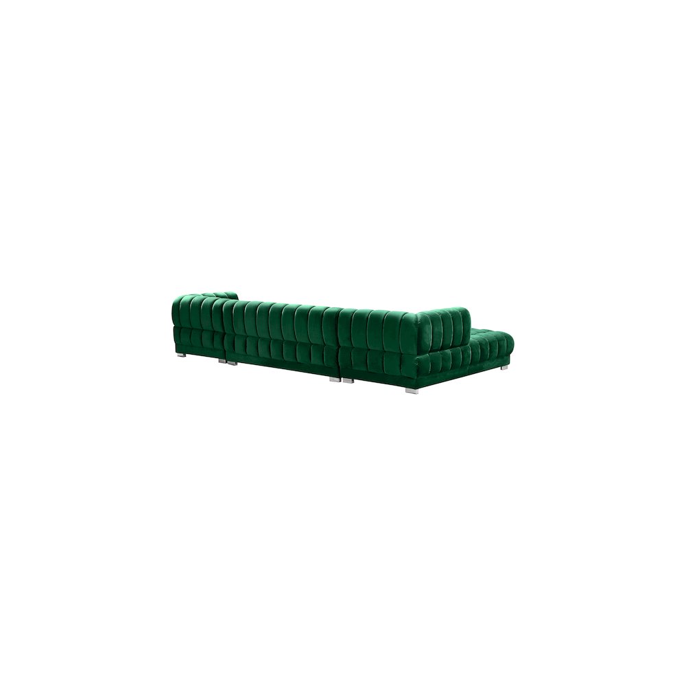 Gwen Green Velvet 3pc. Sectional