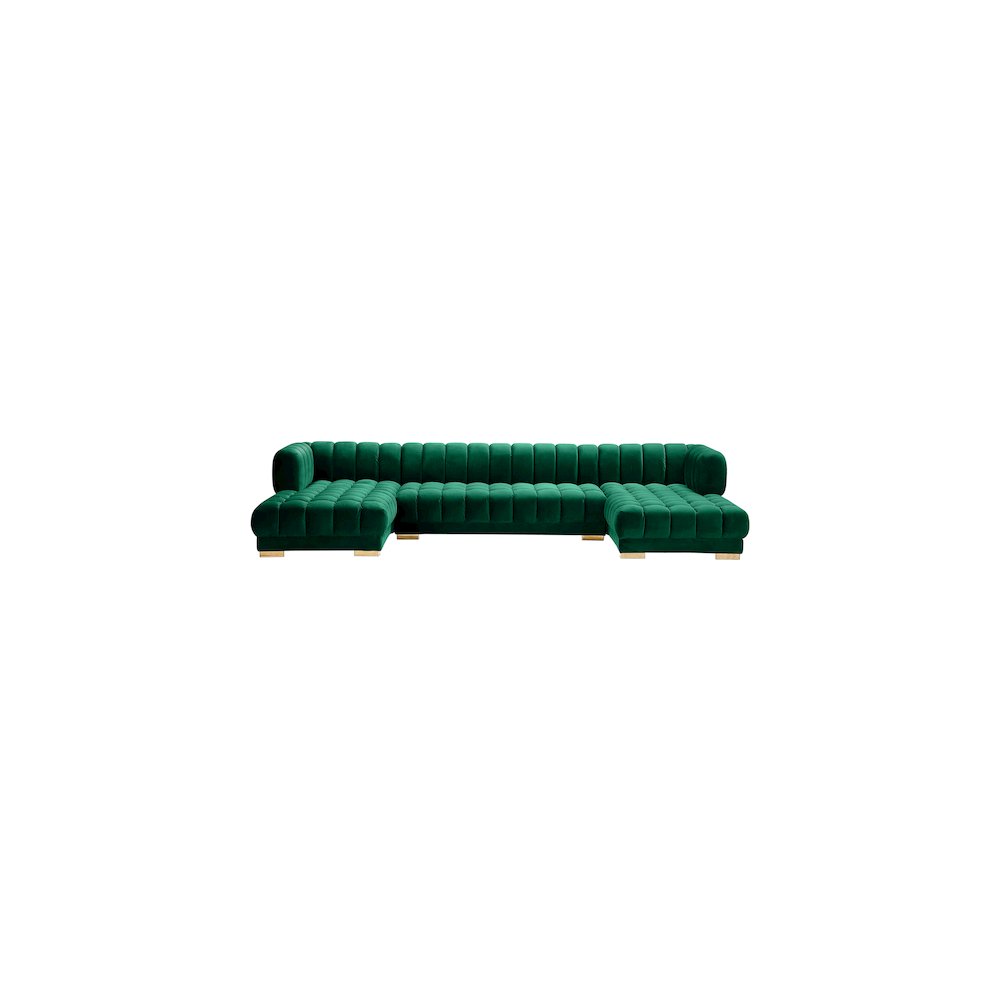 Gwen Green Velvet 3pc. Sectional