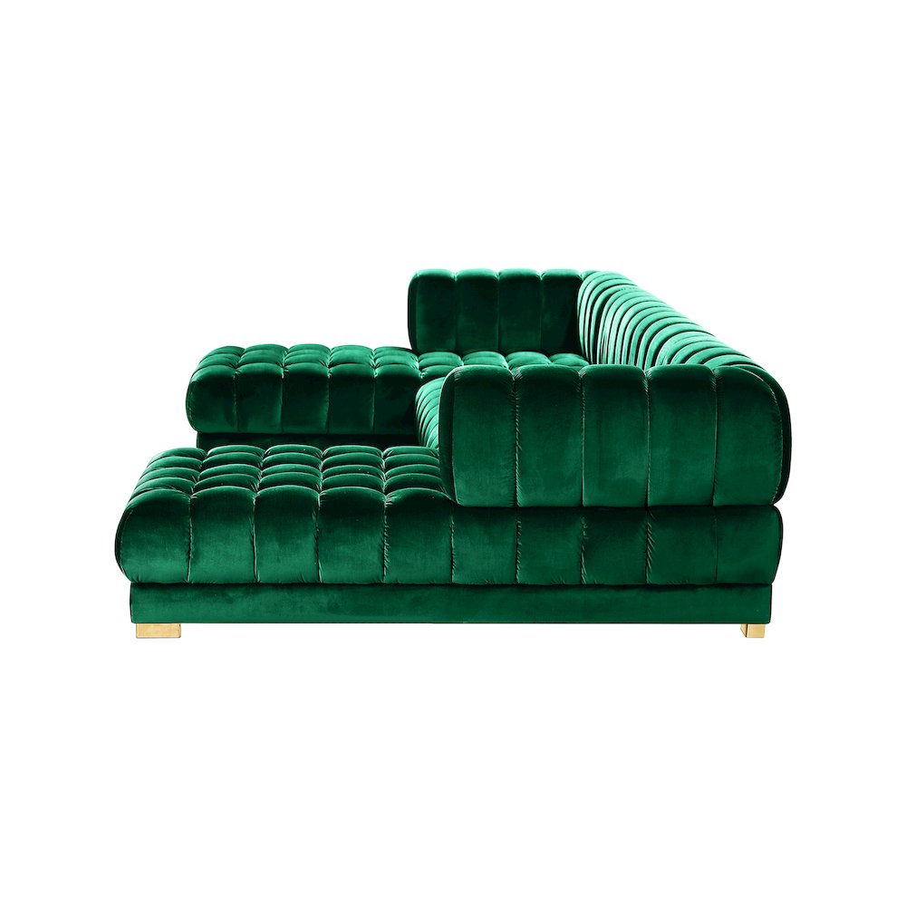 Gwen Green Velvet 3pc. Sectional