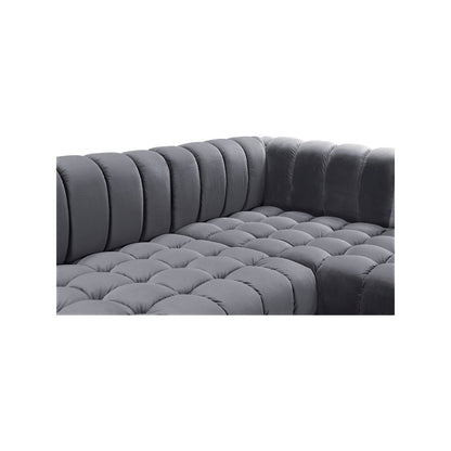 Gwen Grey Velvet 3pc. Sectional