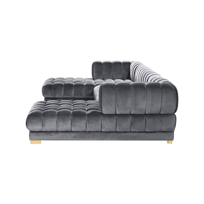 Gwen Grey Velvet 3pc. Sectional
