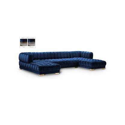 Gwen Navy Velvet 3pc. Sectional