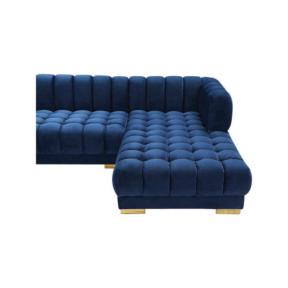 Gwen Navy Velvet 3pc. Sectional
