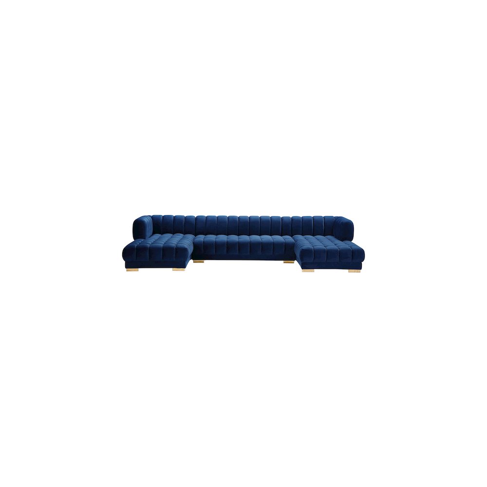 Gwen Navy Velvet 3pc. Sectional