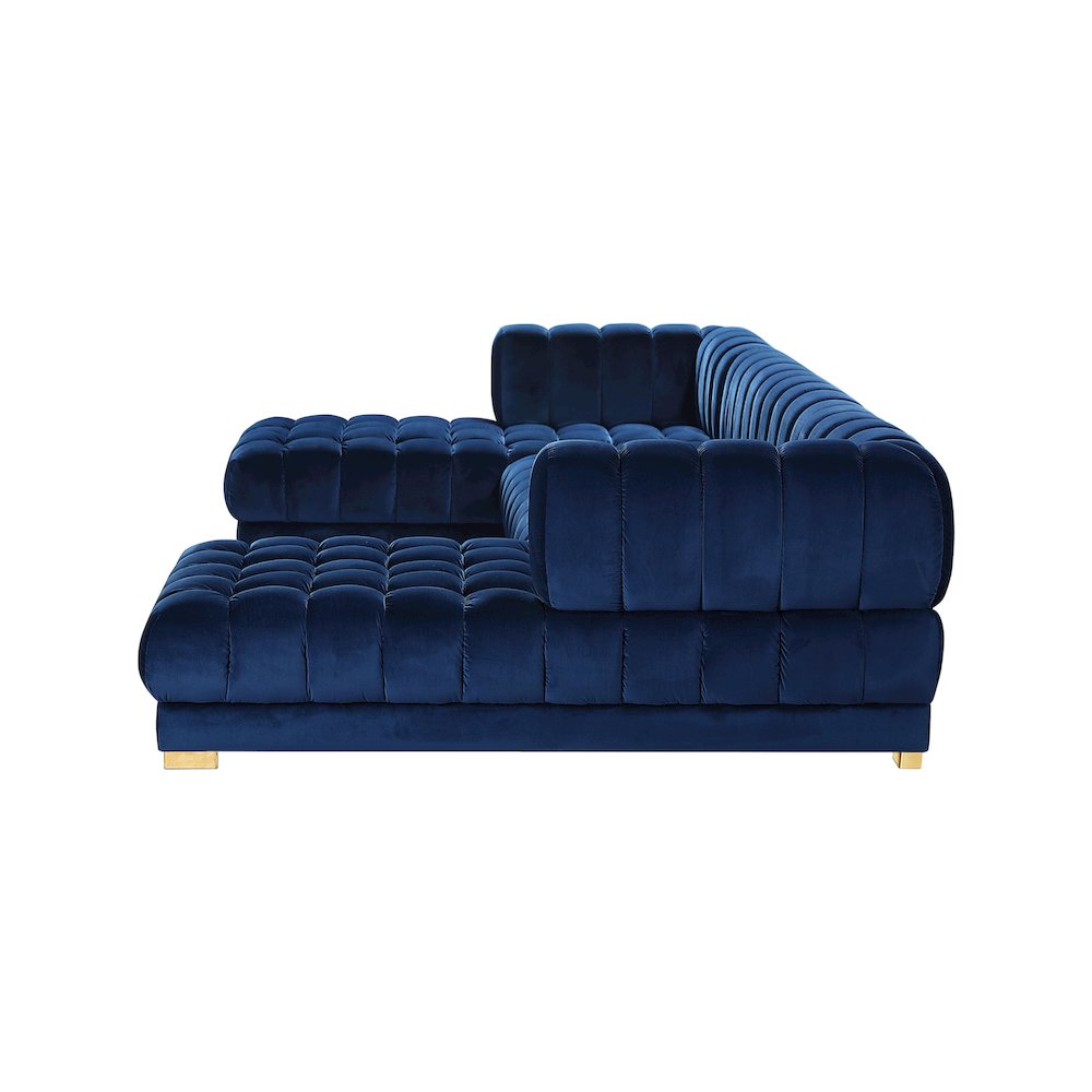 Gwen Navy Velvet 3pc. Sectional