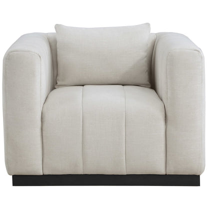 Lucia Beige Linen Textured Fabric Chair