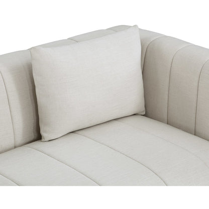 Lucia Beige Linen Textured Fabric Loveseat
