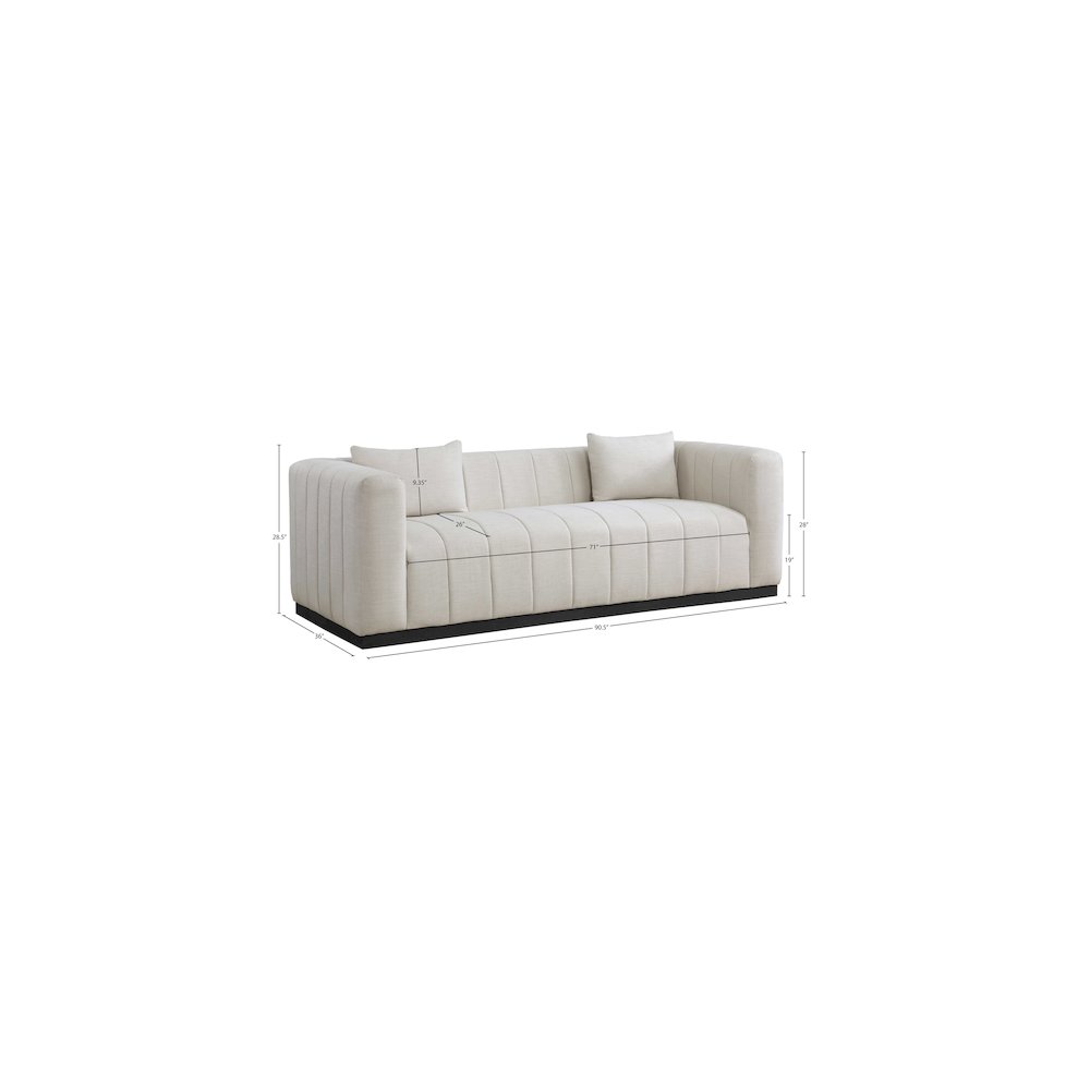 Lucia Beige Linen Textured Fabric Sofa