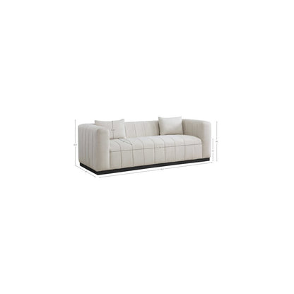 Lucia Beige Linen Textured Fabric Sofa