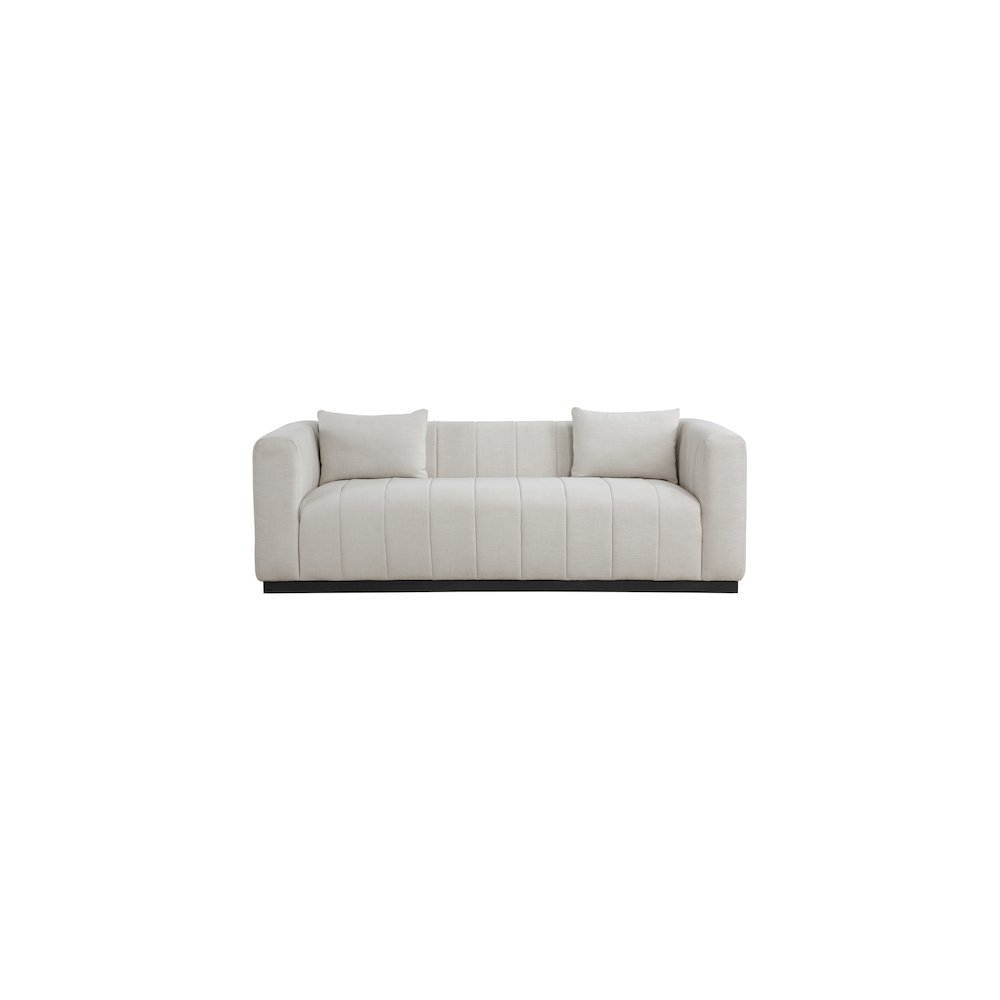 Lucia Beige Linen Textured Fabric Sofa