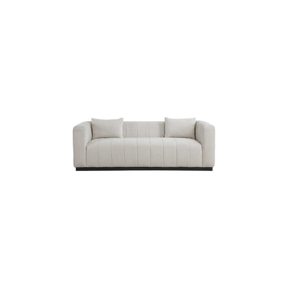Lucia Beige Linen Textured Fabric Sofa