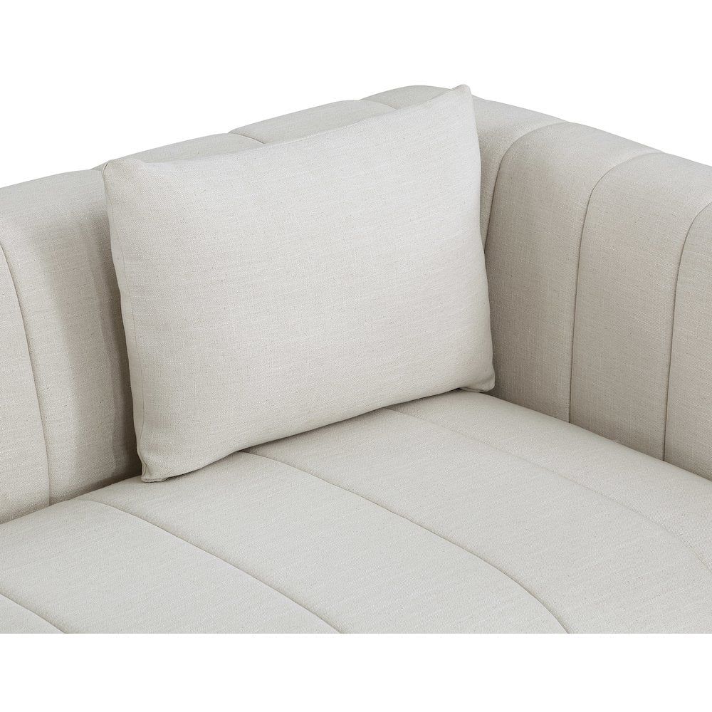 Lucia Beige Linen Textured Fabric Sofa
