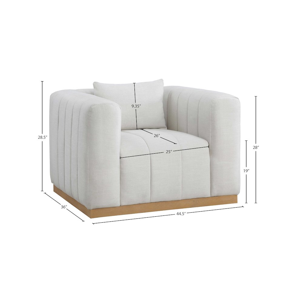 Lucia Cream Linen Textured Fabric Chair