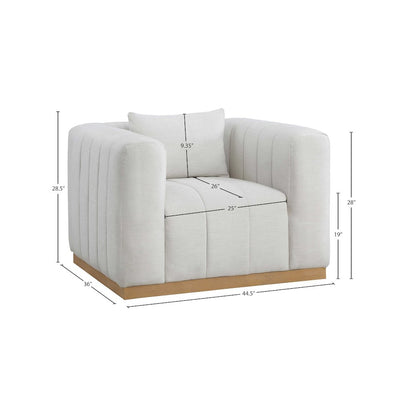Lucia Cream Linen Textured Fabric Chair