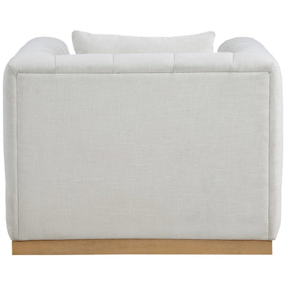 Lucia Cream Linen Textured Fabric Chair