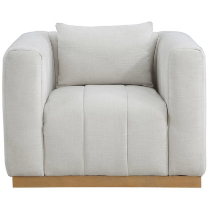Lucia Cream Linen Textured Fabric Chair