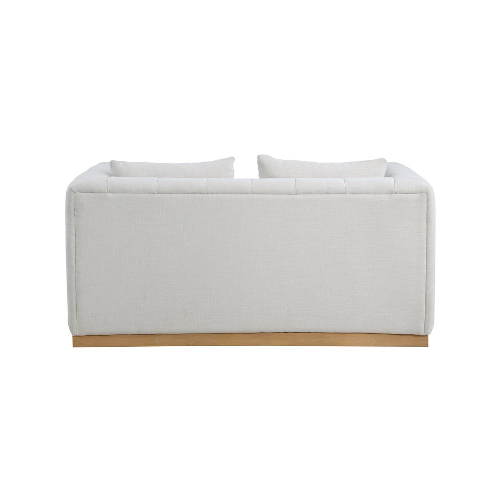 Lucia Cream Linen Textured Fabric Loveseat