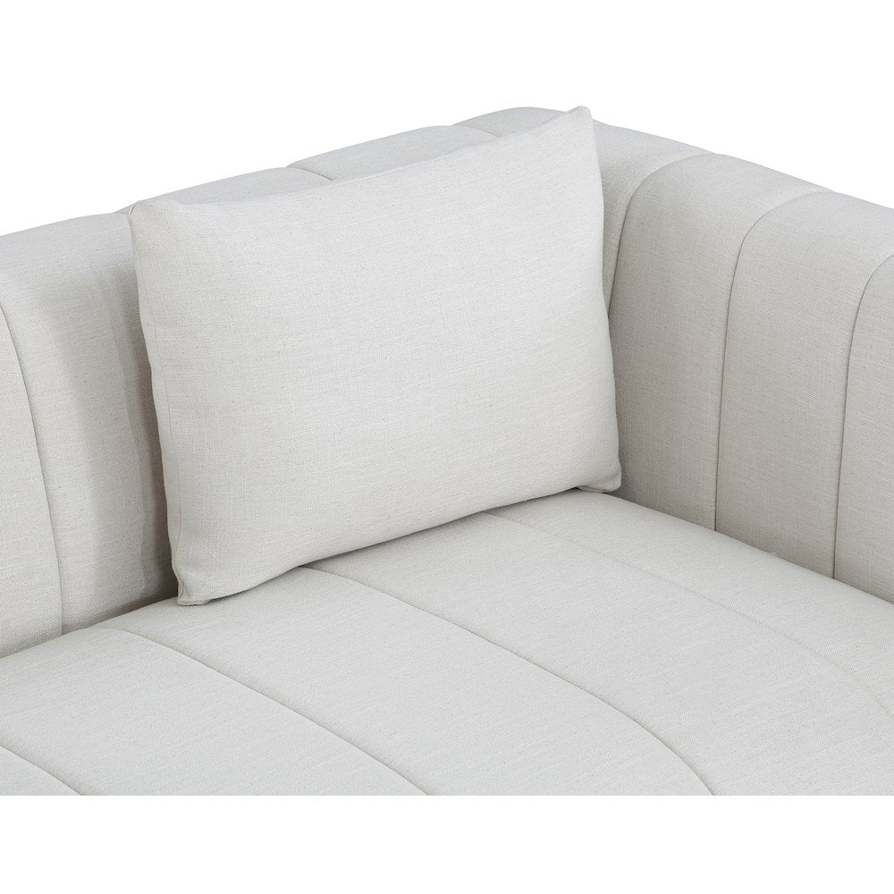 Lucia Cream Linen Textured Fabric Loveseat