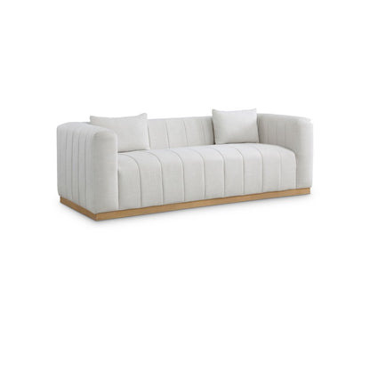 Lucia Cream Linen Textured Fabric Sofa