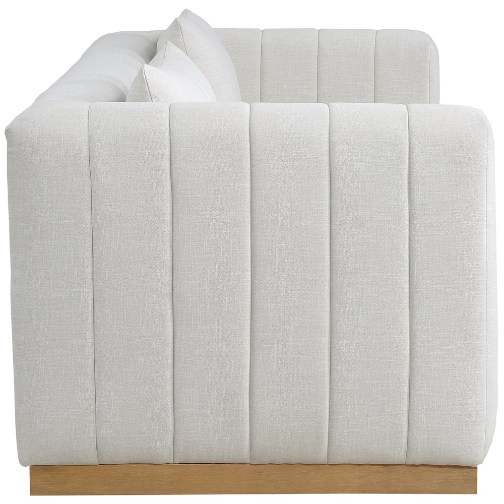 Lucia Cream Linen Textured Fabric Sofa