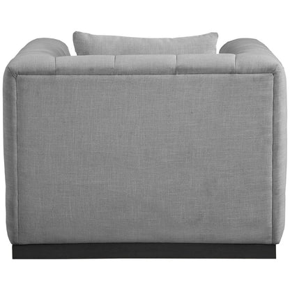 Lucia Grey Linen Textured Fabric Chair