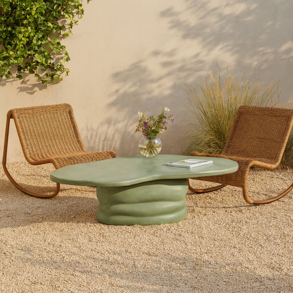 Branna Green Concrete Indoor/Outdoor Coffee Table