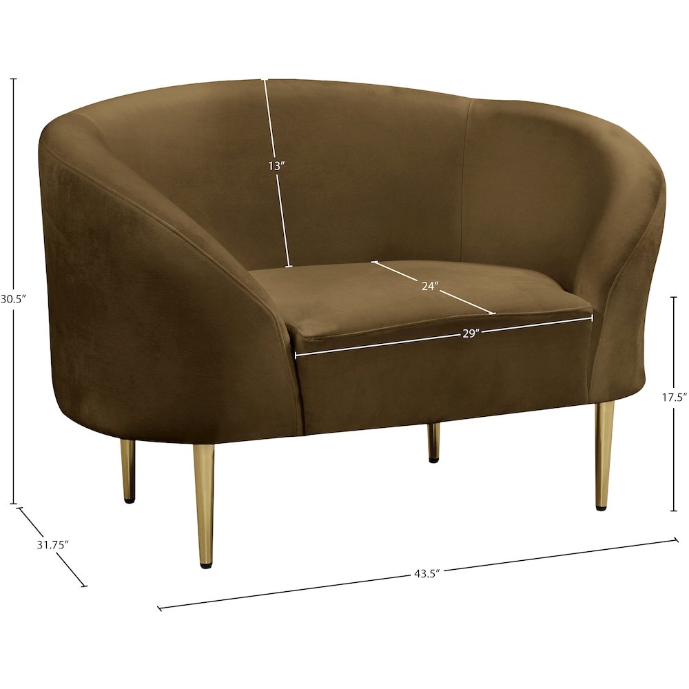 Ritz Brown Velvet Chair