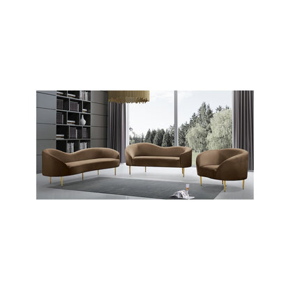 Ritz Brown Velvet Chair