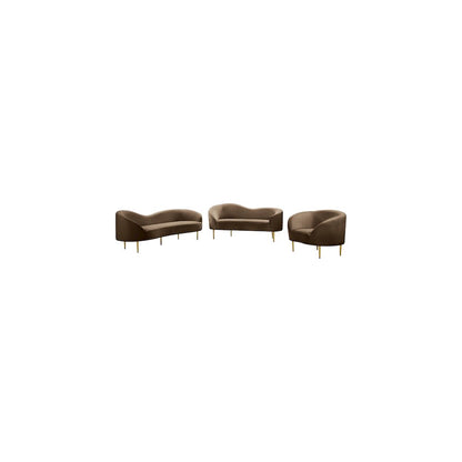 Ritz Brown Velvet Loveseat