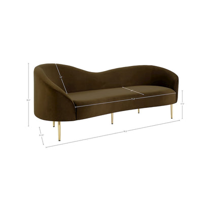 Ritz Brown Velvet Sofa