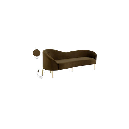 Ritz Brown Velvet Sofa