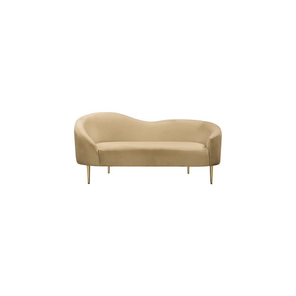 Ritz Camel Velvet Loveseat