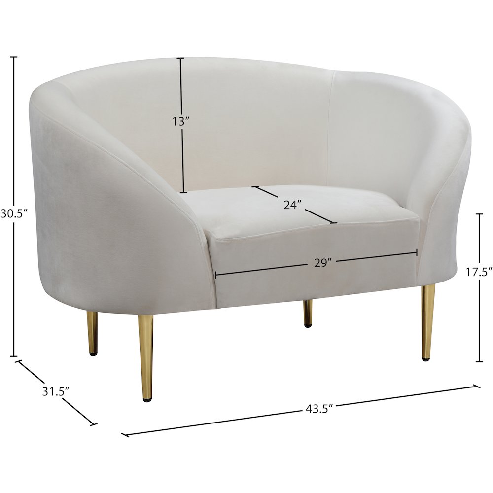 Ritz Cream Velvet Chair