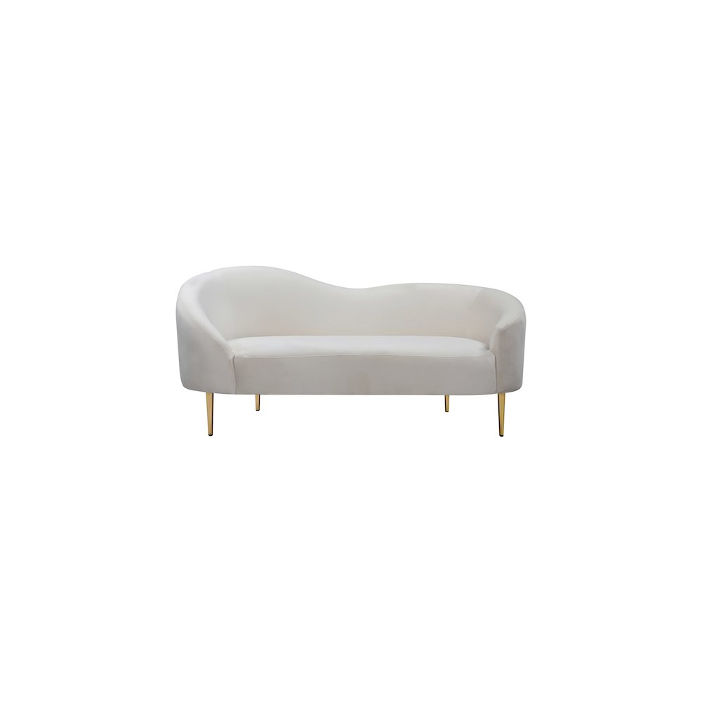 Ritz Cream Velvet Loveseat