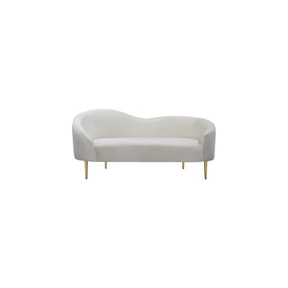 Ritz Cream Velvet Loveseat