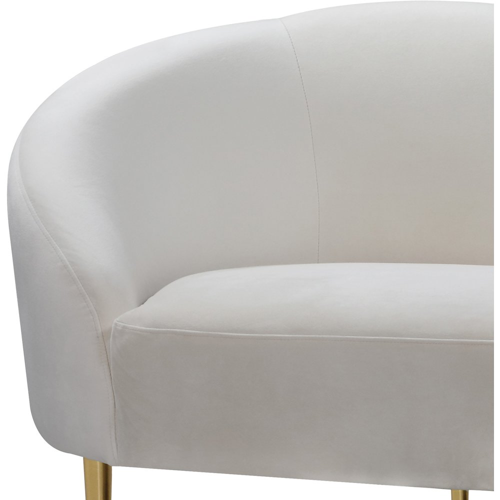Ritz Cream Velvet Loveseat