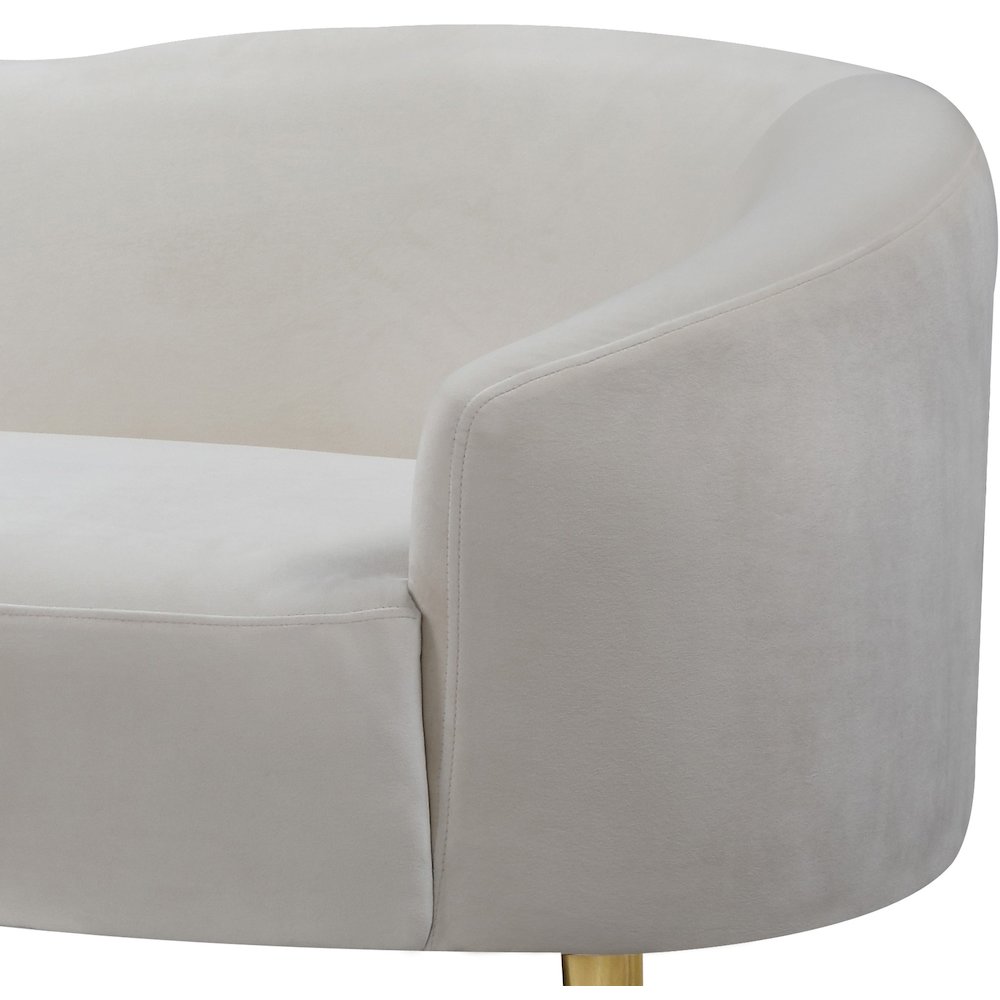 Ritz Cream Velvet Loveseat
