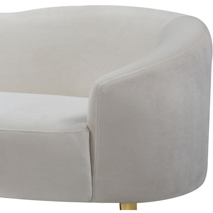 Ritz Cream Velvet Loveseat