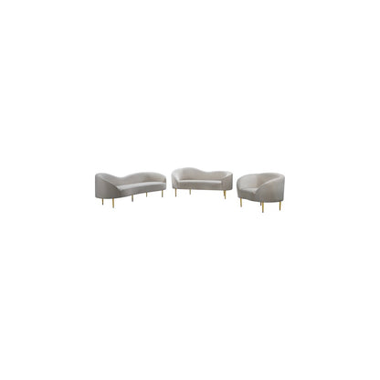 Ritz Cream Velvet Loveseat