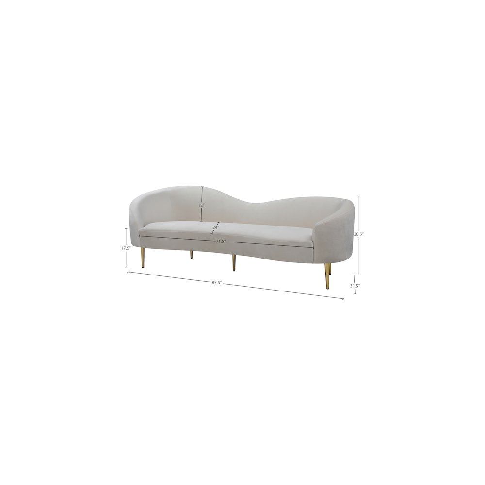 Ritz Cream Velvet Sofa